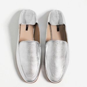 ZARA Leather Loafers, Size 8, NWT